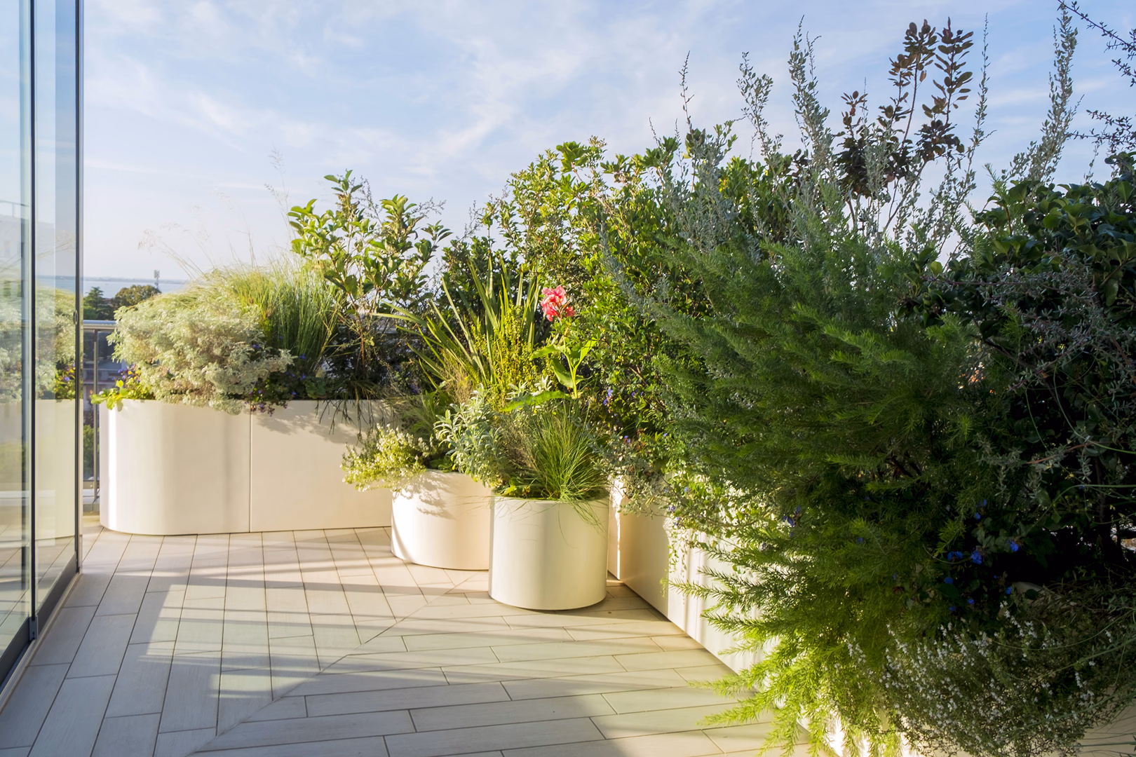 View 6 of the Contemporary Mediterranean garden design by Roberto Landello.